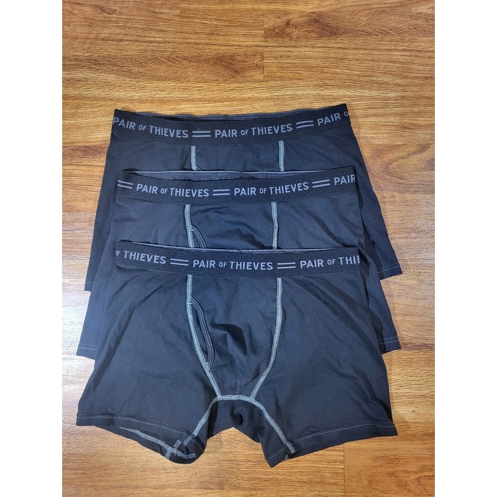 Pair of Thieves M Every Day Kit Soft Cotton Long Boxer Briefs for Men Lot Of 3